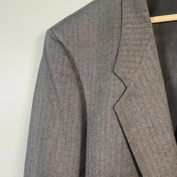 Vintage Pierre Cardin Mens Jacket Blazer Size XL Brown 100% Wool Union Made USA - Picture 2 of 11